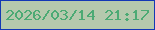 文字の大きさ：4、枠の色：1338b5、背景の色：b5c9ad、文字の色：4caa74 無料ブログパーツのブログ時計
