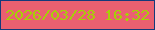 文字の大きさ：4、枠の色：133a7b、背景の色：ea6070、文字の色：a6cf07 無料ブログパーツのブログ時計