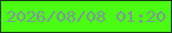 文字の大きさ：5、枠の色：133b12、背景の色：4afd13、文字の色：7f999c 無料ブログパーツのブログ時計