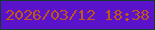 文字の大きさ：3、枠の色：133b2e、背景の色：5a13cb、文字の色：be5717 無料ブログパーツのブログ時計