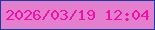 文字の大きさ：4、枠の色：133ca4、背景の色：e47fce、文字の色：ef10ac 無料ブログパーツのブログ時計