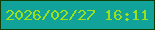 文字の大きさ：2、枠の色：133e03、背景の色：11a299、文字の色：98e11c 無料ブログパーツのブログ時計