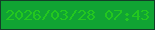 文字の大きさ：4、枠の色：133e28、背景の色：10a433、文字の色：23c71f 無料ブログパーツのブログ時計