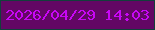 文字の大きさ：5、枠の色：133f3b、背景の色：630764、文字の色：c807f5 無料ブログパーツのブログ時計