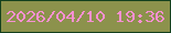 文字の大きさ：3、枠の色：13401d、背景の色：8c924c、文字の色：f890d2 無料ブログパーツのブログ時計