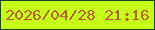 文字の大きさ：4、枠の色：134323、背景の色：c6fe19、文字の色：b36229 無料ブログパーツのブログ時計