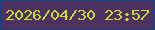 文字の大きさ：4、枠の色：134381、背景の色：4d325f、文字の色：c7e02f 無料ブログパーツのブログ時計