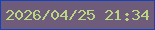 文字の大きさ：1、枠の色：1343bc、背景の色：6f5c7b、文字の色：b9d683 無料ブログパーツのブログ時計