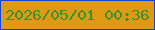 文字の大きさ：5、枠の色：1343d9、背景の色：de9a15、文字の色：39922f 無料ブログパーツのブログ時計