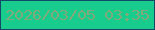 文字の大きさ：3、枠の色：134868、背景の色：17cc8d、文字の色：81aa7a 無料ブログパーツのブログ時計
