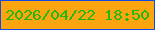 文字の大きさ：2、枠の色：134ae7、背景の色：fda510、文字の色：1db90d 無料ブログパーツのブログ時計