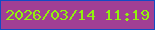 文字の大きさ：3、枠の色：134bc4、背景の色：a13f94、文字の色：91f20d 無料ブログパーツのブログ時計