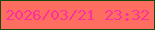 文字の大きさ：2、枠の色：134c0e、背景の色：fd6e60、文字の色：fd319c 無料ブログパーツのブログ時計