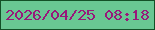 文字の大きさ：5、枠の色：135027、背景の色：69c793、文字の色：98187a 無料ブログパーツのブログ時計
