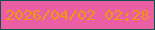 文字の大きさ：5、枠の色：13524c、背景の色：eb5ea3、文字の色：ec990d 無料ブログパーツのブログ時計