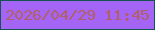 文字の大きさ：2、枠の色：135451、背景の色：a464f6、文字の色：af6167 無料ブログパーツのブログ時計