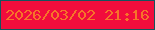 文字の大きさ：3、枠の色：13545e、背景の色：f10d3c、文字の色：f67429 無料ブログパーツのブログ時計