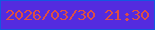 文字の大きさ：3、枠の色：1358e1、背景の色：542bdf、文字の色：dc4f44 無料ブログパーツのブログ時計