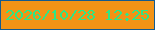 文字の大きさ：5、枠の色：135a8f、背景の色：f29316、文字の色：2ee686 無料ブログパーツのブログ時計