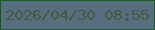 文字の大きさ：2、枠の色：135c19、背景の色：576e81、文字の色：465a3f 無料ブログパーツのブログ時計