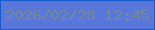 文字の大きさ：5、枠の色：135ccd、背景の色：5976da、文字の色：748b97 無料ブログパーツのブログ時計
