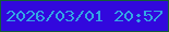 文字の大きさ：5、枠の色：135f37、背景の色：3208dd、文字の色：33a6e4 無料ブログパーツのブログ時計