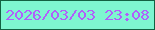 文字の大きさ：1、枠の色：136142、背景の色：7ef6d0、文字の色：b15ffb 無料ブログパーツのブログ時計