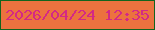 文字の大きさ：2、枠の色：13641d、背景の色：ec723f、文字の色：d42985 無料ブログパーツのブログ時計