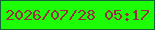 文字の大きさ：5、枠の色：136439、背景の色：1cfd06、文字の色：972f40 無料ブログパーツのブログ時計