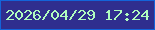 文字の大きさ：3、枠の色：1364d9、背景の色：2f2e8e、文字の色：b0fcbf 無料ブログパーツのブログ時計