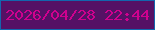 文字の大きさ：4、枠の色：1366ad、背景の色：551165、文字の色：cf018e 無料ブログパーツのブログ時計