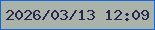 文字の大きさ：3、枠の色：1367d7、背景の色：aab3aa、文字の色：2b254d 無料ブログパーツのブログ時計