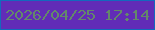 文字の大きさ：5、枠の色：1369bd、背景の色：612cb7、文字の色：63886a 無料ブログパーツのブログ時計