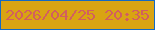 文字の大きさ：1、枠の色：1369c4、背景の色：d9a413、文字の色：d25f5f 無料ブログパーツのブログ時計