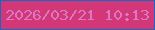 文字の大きさ：5、枠の色：136ac3、背景の色：d33778、文字の色：d979c3 無料ブログパーツのブログ時計