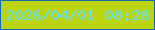 文字の大きさ：1、枠の色：136bad、背景の色：bbd311、文字の色：5fe3fc 無料ブログパーツのブログ時計