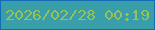 文字の大きさ：3、枠の色：136bb4、背景の色：389faa、文字の色：99c15b 無料ブログパーツのブログ時計