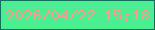 文字の大きさ：5、枠の色：136e5b、背景の色：4ded93、文字の色：fa9b8c 無料ブログパーツのブログ時計