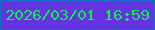 文字の大きさ：1、枠の色：136eca、背景の色：6235e1、文字の色：13ea58 無料ブログパーツのブログ時計