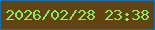 文字の大きさ：1、枠の色：136faf、背景の色：624414、文字の色：88ef5b 無料ブログパーツのブログ時計