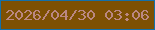 文字の大きさ：2、枠の色：1370aa、背景の色：7d5003、文字の色：ba8782 無料ブログパーツのブログ時計