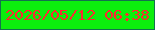 文字の大きさ：3、枠の色：13714e、背景の色：0cee0d、文字の色：fe2930 無料ブログパーツのブログ時計