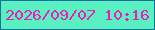 文字の大きさ：4、枠の色：13719f、背景の色：59f1c2、文字の色：ee1db5 無料ブログパーツのブログ時計