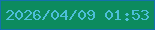 文字の大きさ：2、枠の色：1371ad、背景の色：0c8b5e、文字の色：4dbfd9 無料ブログパーツのブログ時計