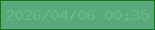 文字の大きさ：5、枠の色：13741c、背景の色：5aa97c、文字の色：65bb86 無料ブログパーツのブログ時計