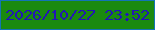 文字の大きさ：4、枠の色：1374b6、背景の色：1a8a10、文字の色：2216b6 無料ブログパーツのブログ時計