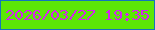 文字の大きさ：1、枠の色：1375bc、背景の色：5ce706、文字の色：d624ee 無料ブログパーツのブログ時計