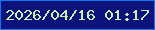 文字の大きさ：1、枠の色：1377ef、背景の色：0e127d、文字の色：c7f4ac 無料ブログパーツのブログ時計