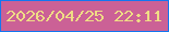 文字の大きさ：3、枠の色：1377f0、背景の色：cb6196、文字の色：efdc85 無料ブログパーツのブログ時計