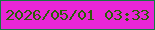 文字の大きさ：3、枠の色：137a41、背景の色：e826d6、文字の色：2b5f07 無料ブログパーツのブログ時計